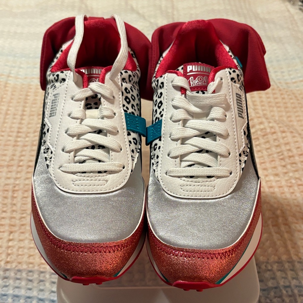 Puma Women's Red and Silver Sneakers